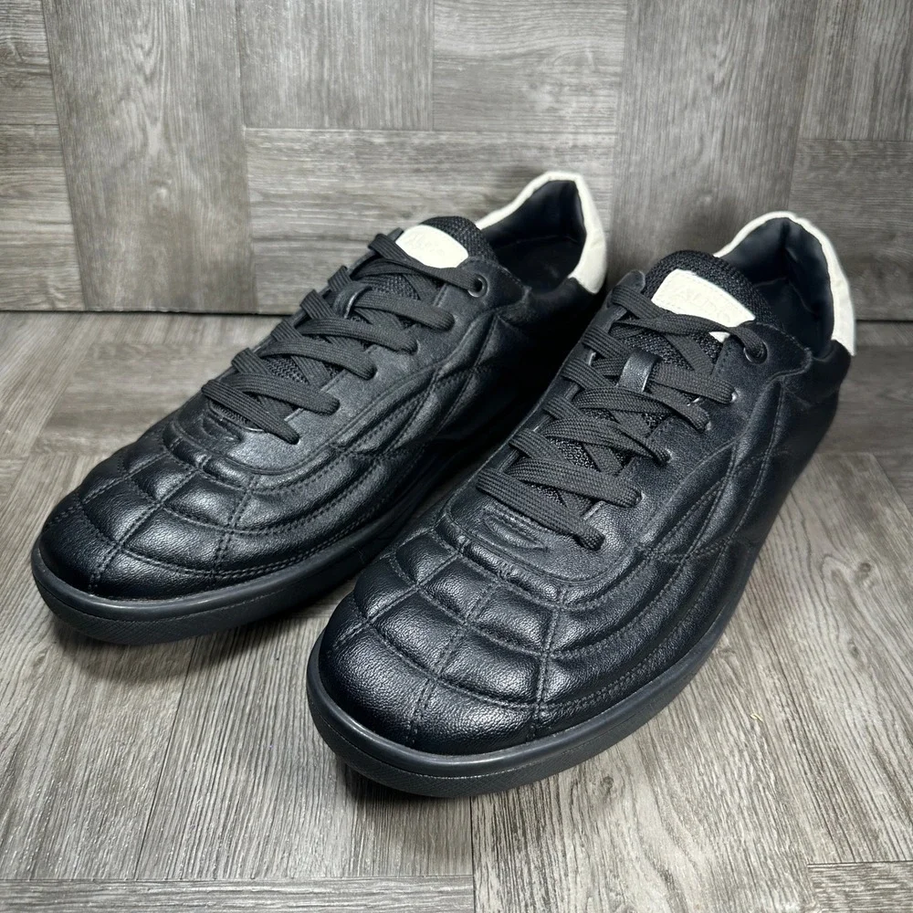 Aldo Quilted Leather Sneakers Mens 12 Black Low Top Casual Streetwear NEW